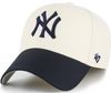 NY Yankees Clean Up Adjustable Cap - Bone and Navy Dad Hat