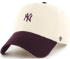 NY Yankees Baserunner Clean Up Adjustable Cap - Natural/Maroon Dad Hat
