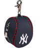 NY Yankees Leather Baseball Coin Pouch - Navy