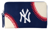 NY Yankees Leather Clutch Wallet - Navy