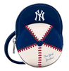 NY Yankees Leather Baseball Cap Shaped Crossbody Bag - Navy