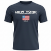 New York Manhattan Boroughs Flag T-Shirt - Navy