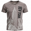 New York Empire State & Liberty Allover T-Shirt - Stone