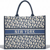 New York Typography Blue Book Tote Bag