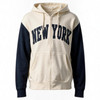New York Color Block Full-Zip Hoodie - Cream/Navy