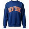 New York Varsity Crewneck Sweatshirt - Royal Blue/Orange