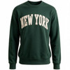 New York Varsity Crewneck Sweatshirt - Forest/Cream