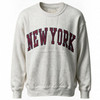 New York Varsity Crewneck Sweatshirt - Oatmeal/Maroon