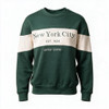 New York City Heritage Stripe Crewneck Sweatshirt - Forest/Cream
