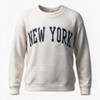 New York Ribbed Crewneck Sweatshirt - Cream