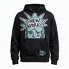 New York Chenille Varsity Hooded Jacket - Maroon/White