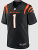 Ja'Marr Chase Jersey - Black Cincinnati Bengals Adult Nike Game Jersey - front