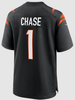 Ja'Marr Chase Jersey - Black Cincinnati Bengals Adult Nike Game Jersey - back