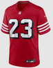 Christian McCaffrey Youth Jersey - Red SF 49ers Kids Nike Game Jersey - front