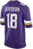 Justin Jefferson Youth Jersey - Purple Minnesota Vikings Kids Nike Game Jersey - back