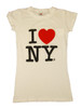 White I Love NY Fitted Tee Shirt - flat