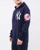 NY Yankees Embroidered Logo Navy Hooded Sweatshirt - left sleeve