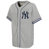 Yankees Cotton Button Down Youth Jersey - Grey - front