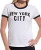 New York City "John Lenon" White Ladies Fitted Tee