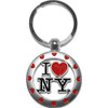 I Love NY Hearts Cut Out Keyring