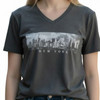 Gray NYC BW Skyline Photo Ladies Fitted Tee