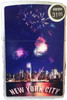 NYC Skyline Fireworks Satin Chrome Zippo