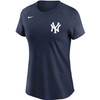 NY Yankees Personalized Ladies Navy T-Shirt - front
