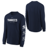 Yankees Repeater Long Sleeve Youth T-Shirt - Navy