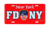 FDNY License Plate - Red