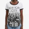 NYC Helicopter View White Ladies Ringer T-Shirt
