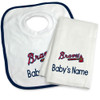 Atlanta Braves Personalized Bib and Burp Cloth Gift Set