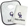 Colorado Rockies Personalized Bib and Burp Cloth Gift Set