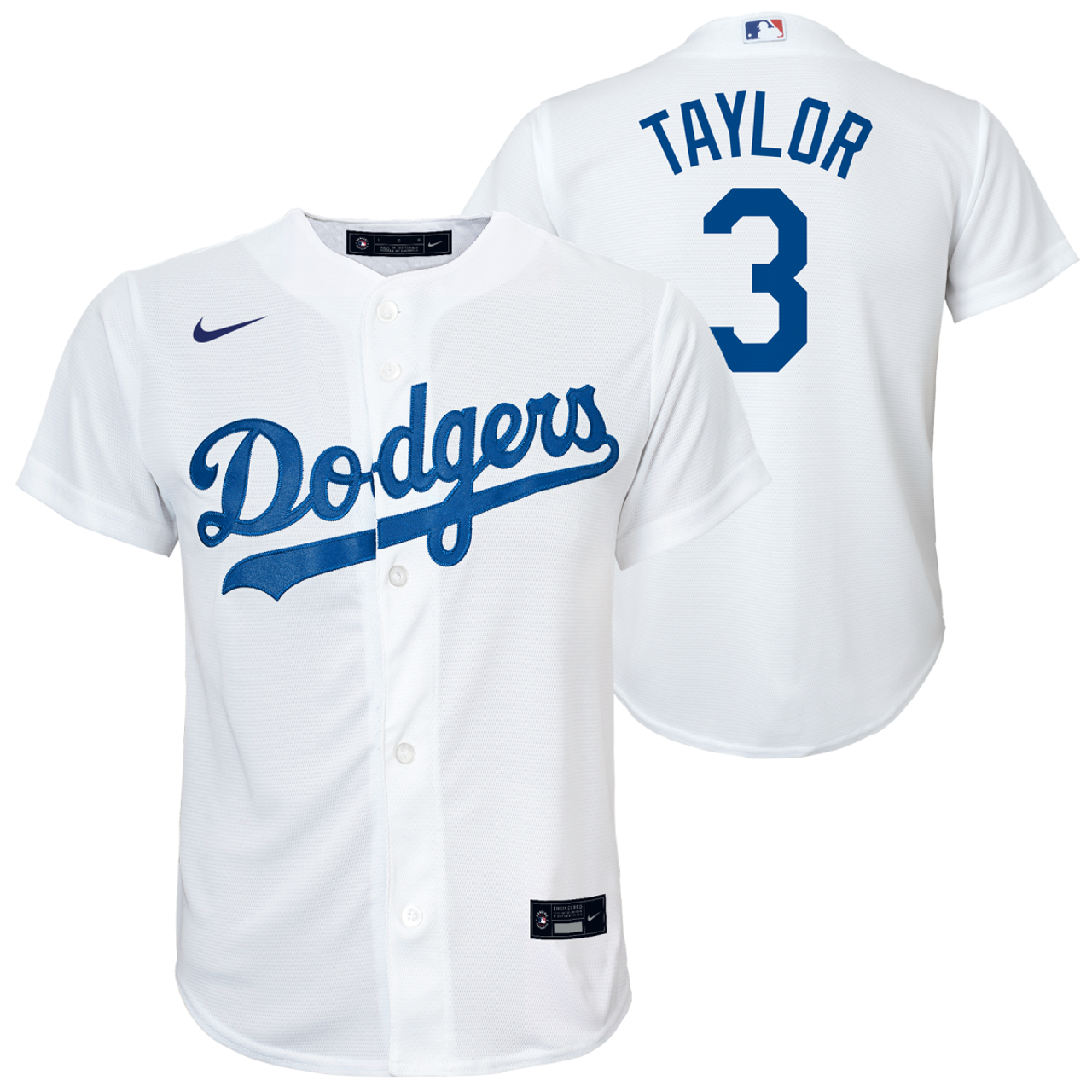 Men's Nike Chris Taylor White Los Angeles Dodgers Replica Player Jersey Size: Medium