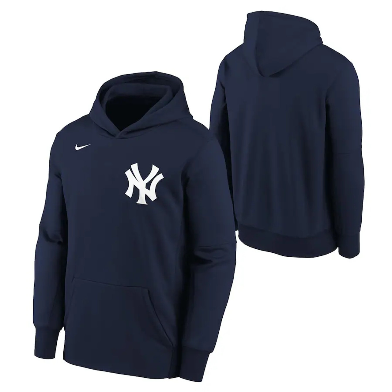 NY Yankees Wordmark Navy Adult Hooded Sweatshirt