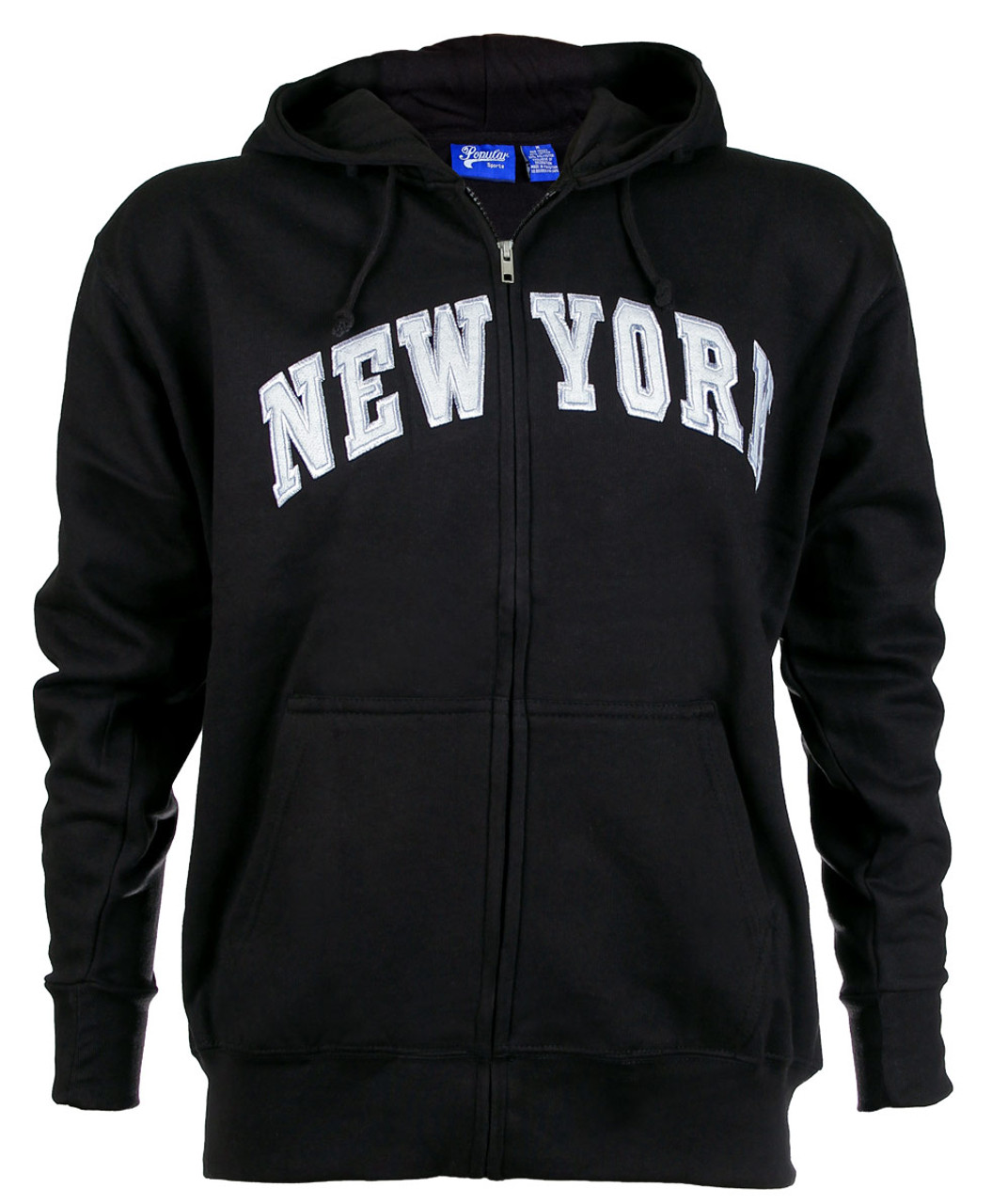 New York Zipper Hoodie - Size: Adult X-Large - Color: Black