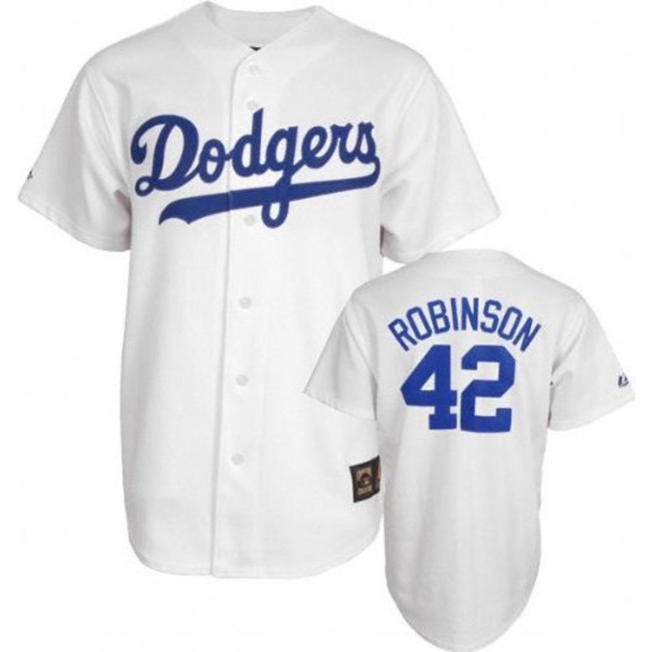 Majestic Jackie Robinson Brooklyn Dodgers White Cool Base Cooperstown Collection Player Jersey Size: Medium