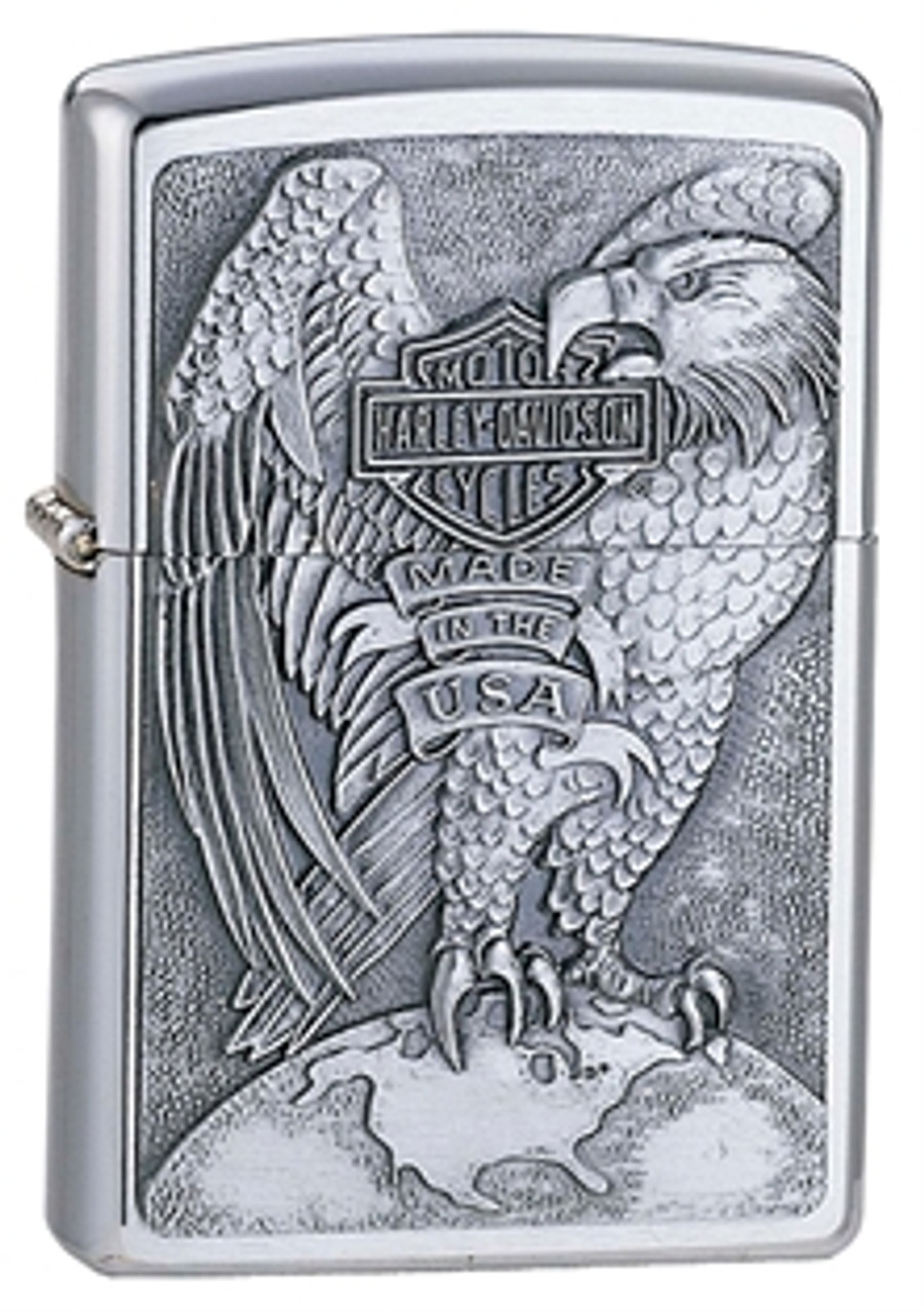 Harley Davidson Made in USA Brushed Chrome Zippo