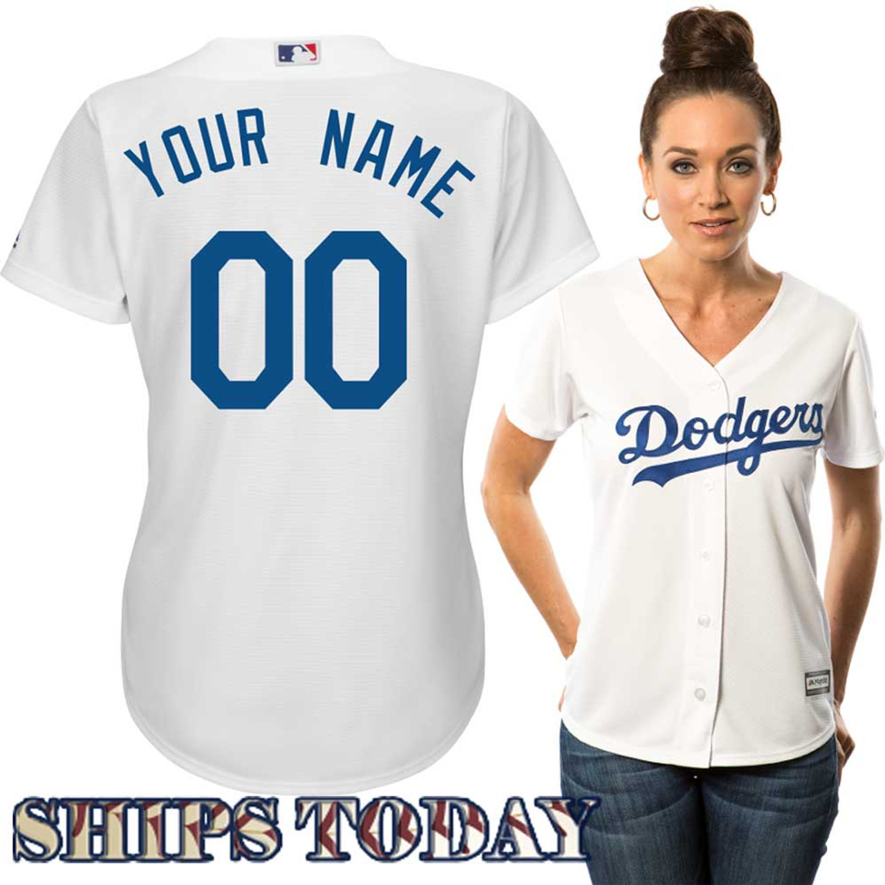 LA Dodgers Replica Personalized Ladies Home Jersey