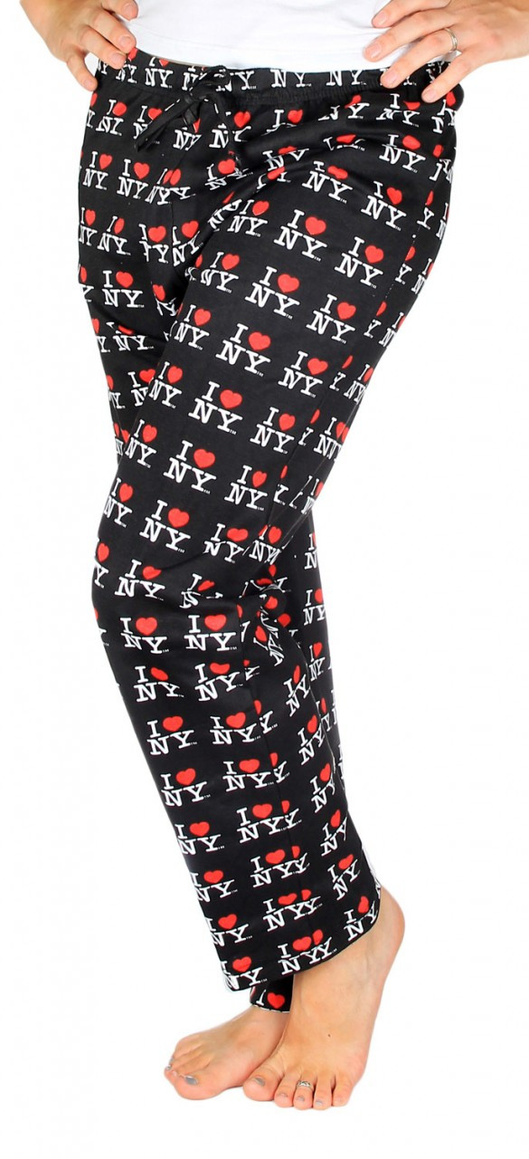 Patterned Pajamas - Dark red/hearts - Ladies