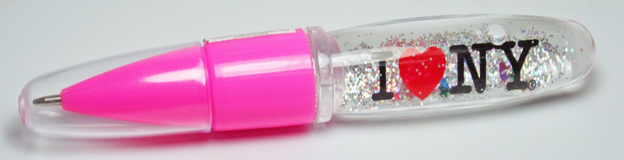 I Love NY Floating Glitter Pen - Blue