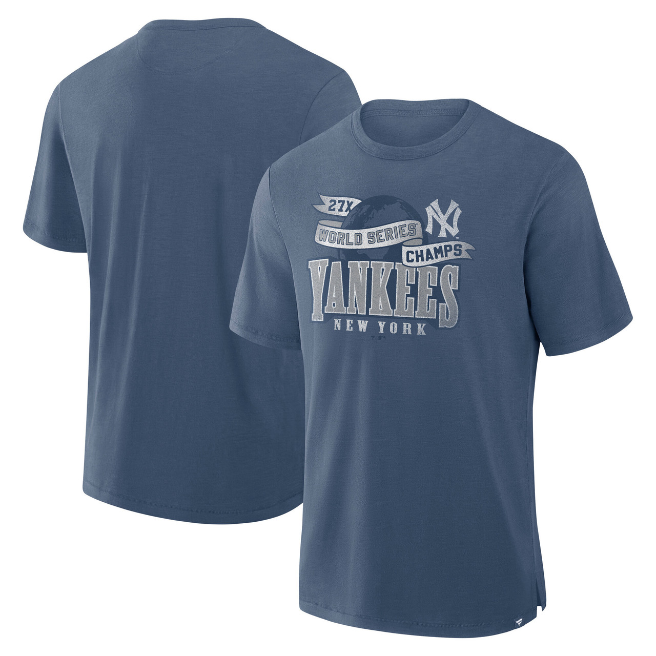 NY Yankees 27x Champs Cooperstown Slub T-shirt - Navy