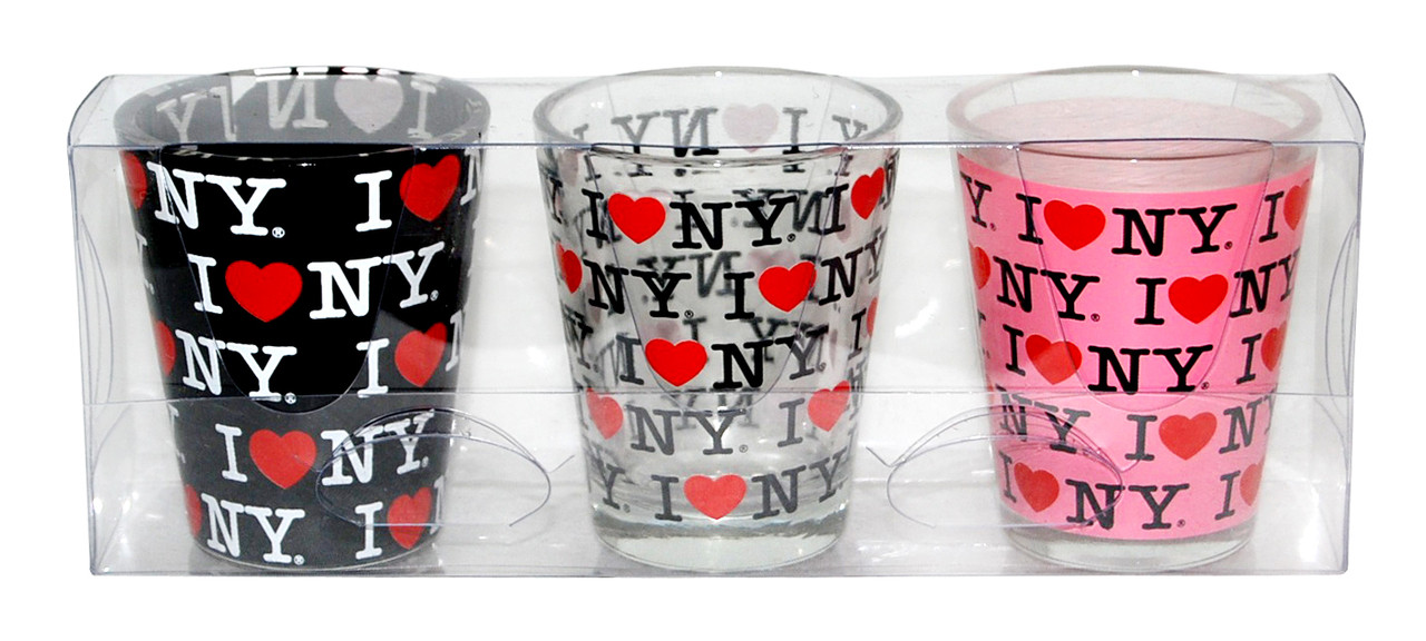 I Love NY Allover Shot Glass 3-Pack