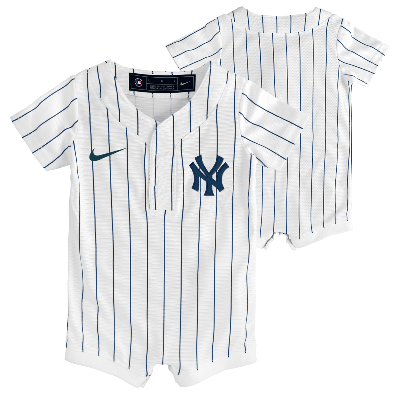 Yankees Baby Pinstripe Home Jersey Romper