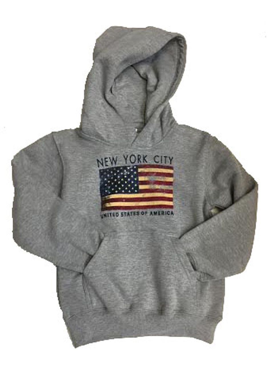 USA Flag Kids Grey Hoodie