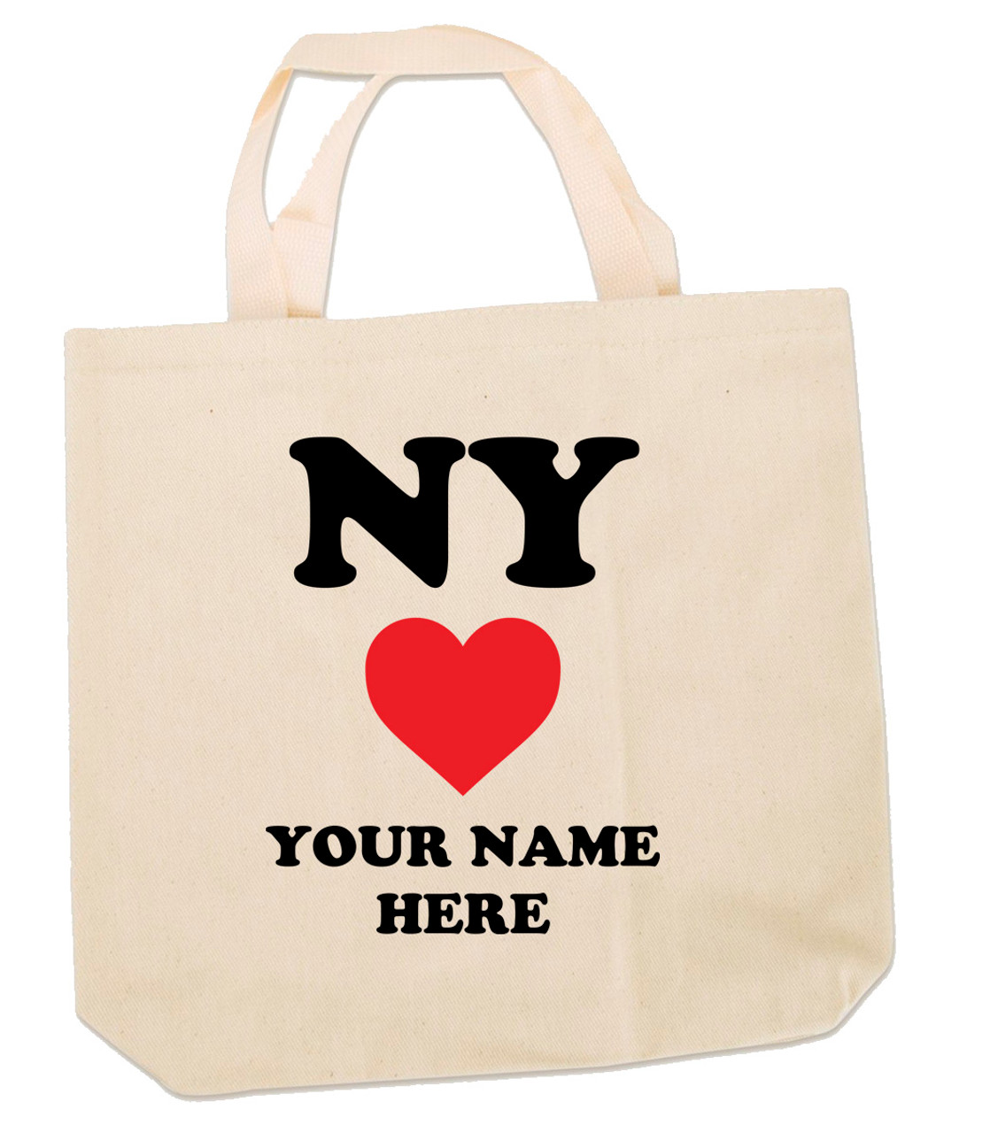 NY Loves Me Personalized Canvas Tote Bag