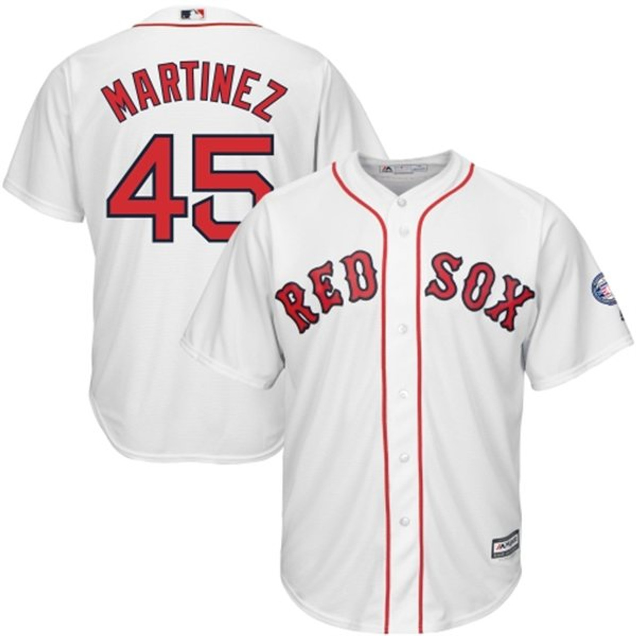 Martinez Men's Baseball Jersey # 28, Red Sox Red Alternate Replica
