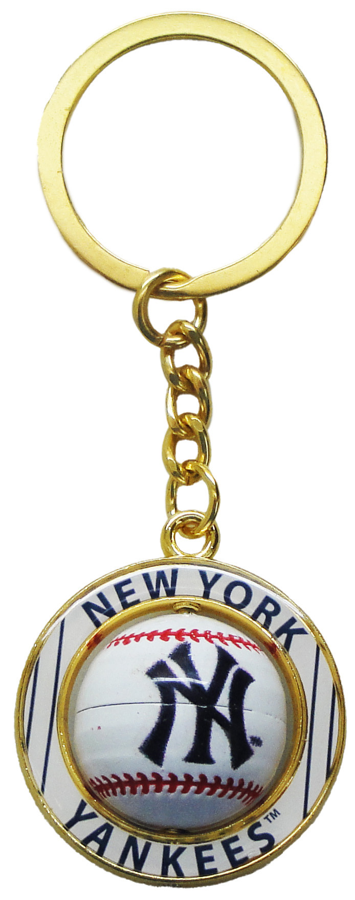 American Flag Baseball Keychain