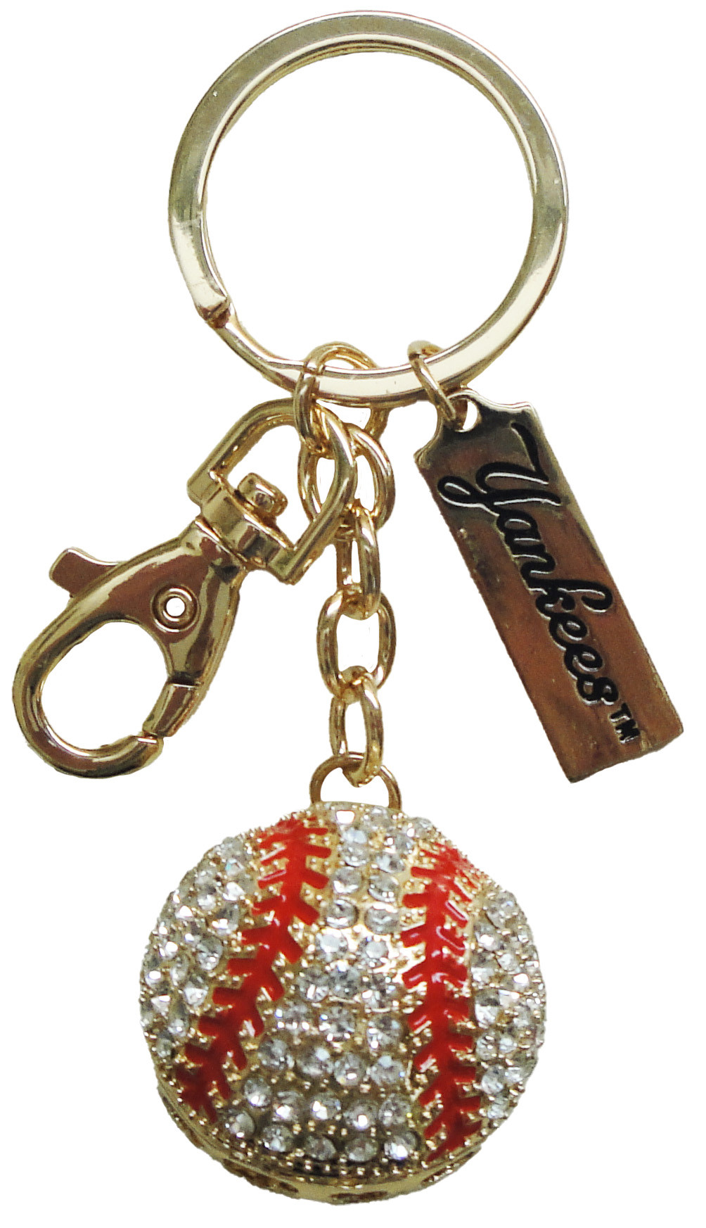American Flag Baseball Keychain