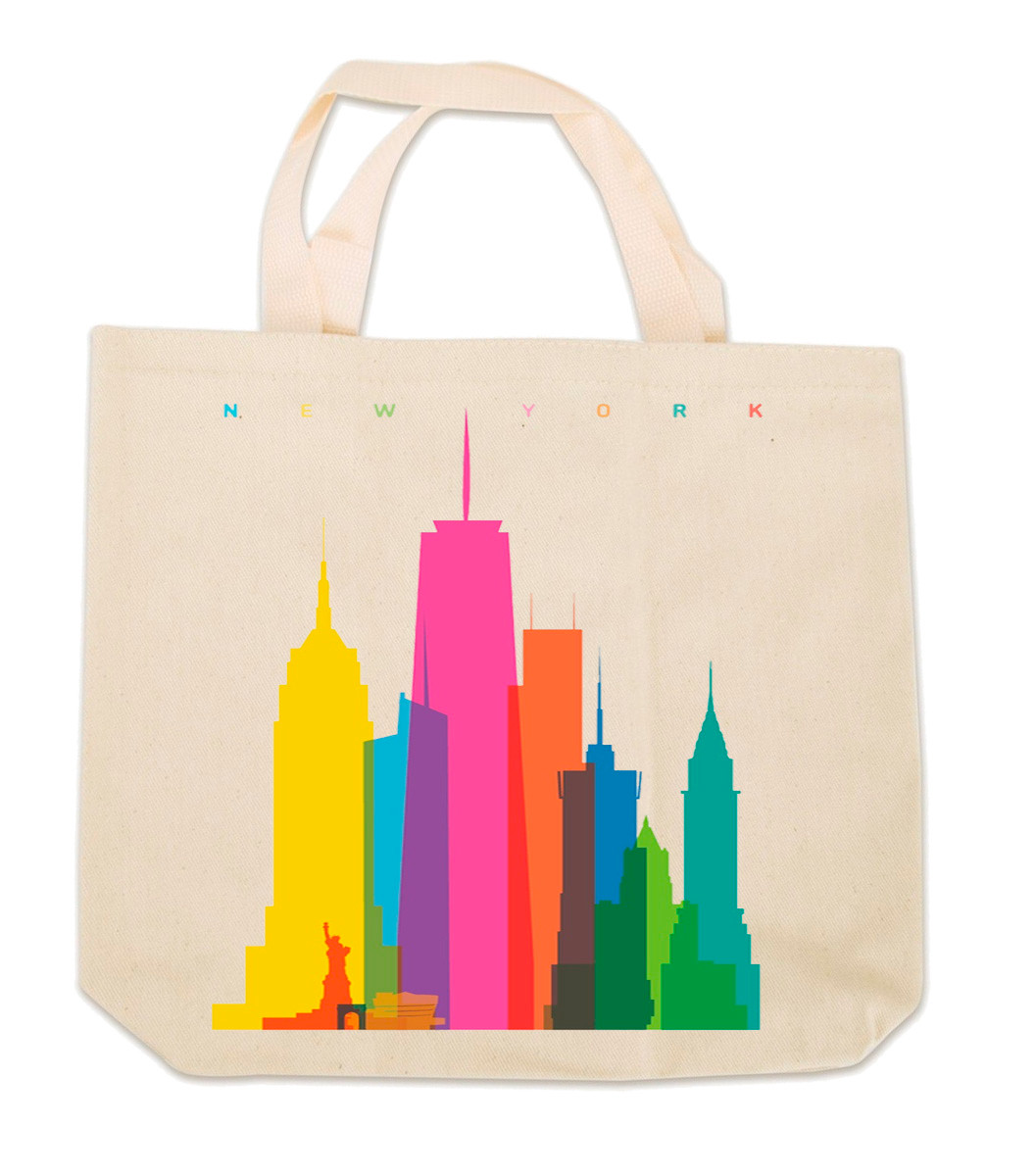 Love New York Print Pattern Leather Tote Bag main image 1