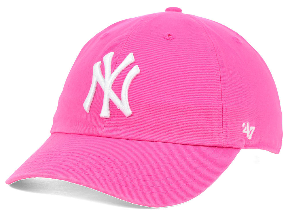 NY Yankees Clean Up Adjustable Cap Neon Pink Dad Hat